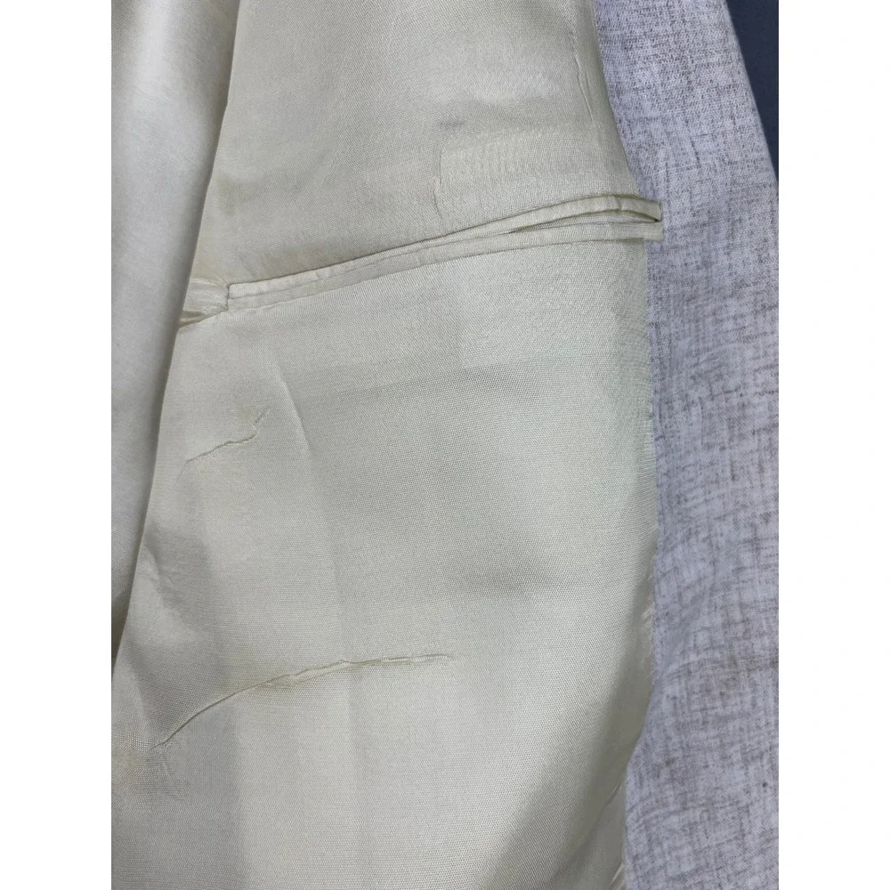 Arnold Palmer Blazer Mens 46R Beige Good Linen Blend Sport Coat Exec 2 Button